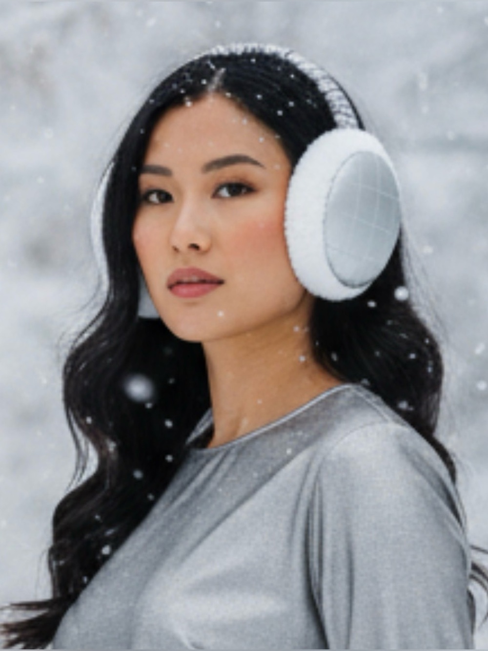 White & Silver Earmuffs NWT